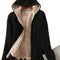 Women'S Casual Full Zip up Sherpa Lined Hoodie Sweatshirt Jacket Coat