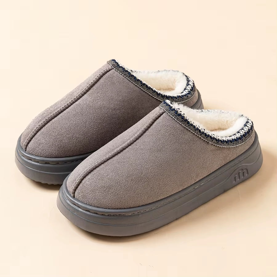 Winter Women'S Slipper Fashion Fuzzy Fur Anti-Slip Soft Sole Outdoor Indoor Warm Comfort Men Leisure Plush Houseshoes Couple